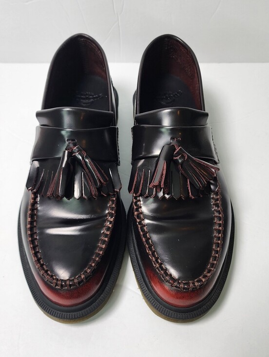 Dr Martens Adrian Arcadia Leather Tassel Loafer Cherry Red Burgandy Size 9